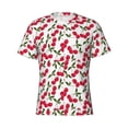 thumbnail image 4 of Vsdgher Cherry_1 Print Men's Dry Fit Mesh Athletic Shirts Moisture Wicking Tennis T-Shirt Tops, 4 of 9