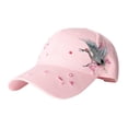 thumbnail image 2 of Women's Chinese Style Embroidered Baseball Cap - Crane and Flower Design, Vintage National Fashion Sun Hat for Spring and Summer-Red, 2 of 4