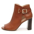 thumbnail image 2 of YDN Women Fashion Chunky High Heels Ankle Bootie Peep Open Toe Chic Cutout Buckled Boots Pumps Side Zipper Shoes Size 11 Brown, 2 of 6