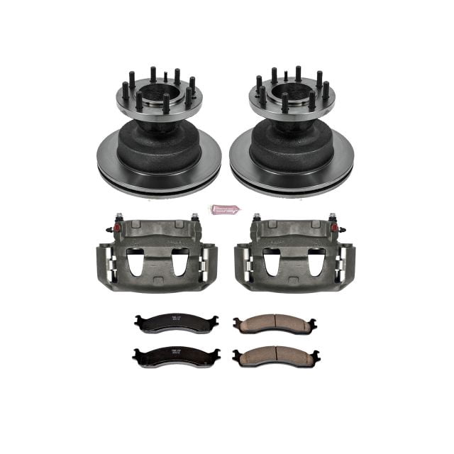 PowerStop Front Stock Replacement Brake Pad and Rotor Kit with Calipers Fits: FORD Select Models KCOE5084