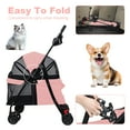 thumbnail image 6 of 4 Wheels Dog Cat Stroller, Outdoor Travel Pet Folding Stroller, Dog Cat Cage Stroller with Cup Holder, Visible Window for Medium Small Dog, 6 of 11