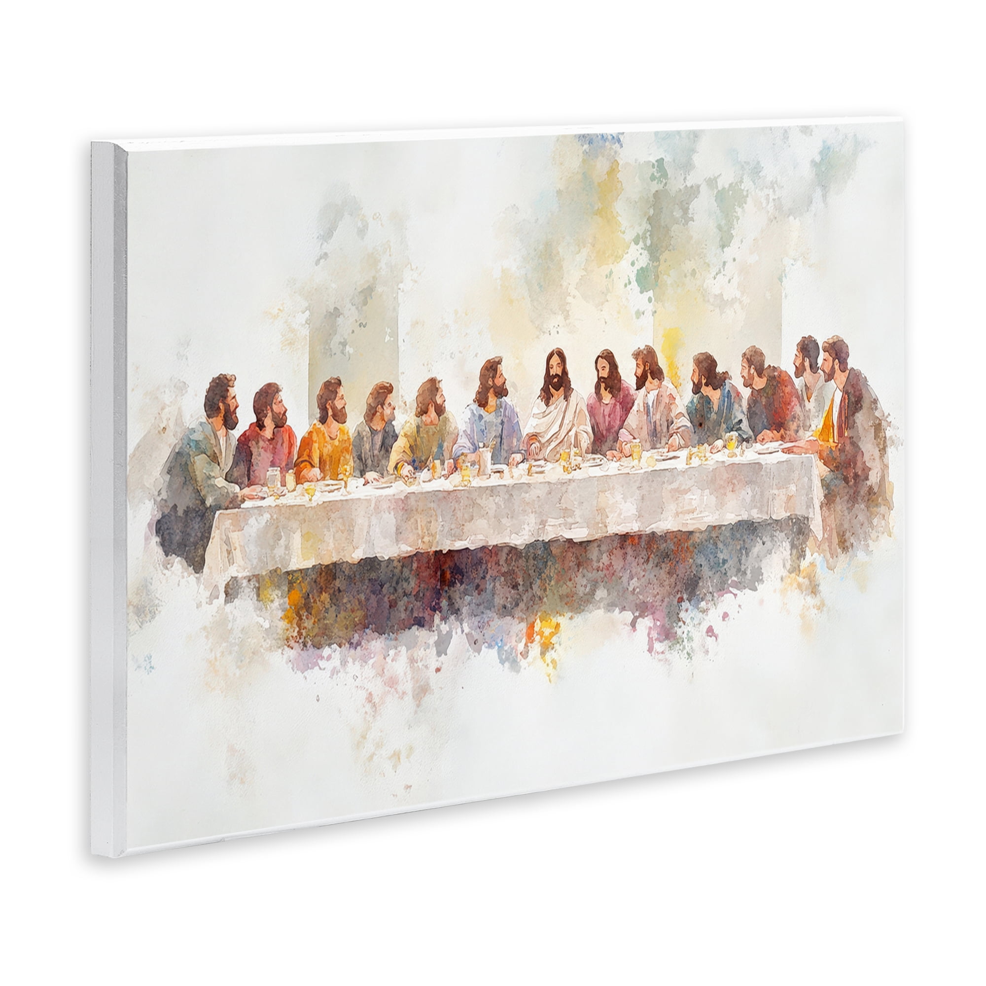 Stupell Industries Watercolor Supper Spirituality Wall Plaque Art, design by Petal Prints Design