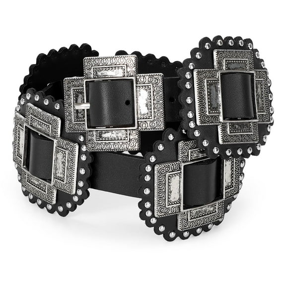 WHIPPY Women Western Belt Cowgirl Wide Leather Belts for Dresses Jeans