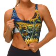 thumbnail image 3 of Uemuo Starry Sky Sunflower Pattern Women's Sports Bra - High Impact Support, Breathable, and Comfortable Athletic Bra for Running, Yoga, and Workouts, 3 of 9