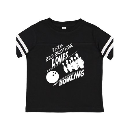 

Inktastic This Big Brother Loves Bowling Gift Toddler Boy Girl T-Shirt