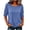 Blue, variant on Women's Puff Half Sleeve Tops Lightweight Crew Neck Cuff Button Detail Shirts Loose Fit Dressy Casual Solid Color Basic Blouses S
