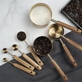 thumbnail image 2 of Juego de cuchara y taza medidora de 8 piezas Juego de cuchara y taza medidora dorada con mango de madera Acero inoxidable Apilable Cocina y Medición para hornear Accesorios de cocina para el hogar Coc, 2 of 10