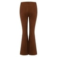 thumbnail image 3 of Women's Plus Size Elastic High Waist Flare Bell Bottom Solid Color Stretch Long Pants Trousers, 3 of 7