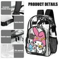 thumbnail image 7 of Kuromi And My Melody Clear Backpack Heavy Duty See Through Bookbag Transparent Bag for Colleges School Work Sport Travel, 7 of 7