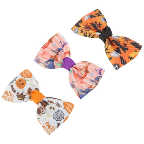 Ganchos para el cabello de Halloween de 3 piezas con clip de pico de pato para mujeres en negro y naranja