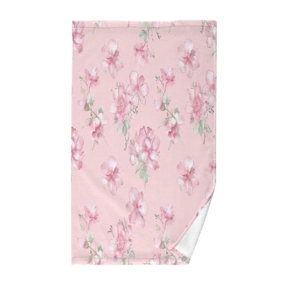Pure Cotton Face Towel 16x28 Inches Hand Towel Bath Towel Hand Bath Towels Soft Good Water Absorption for Washing Face Wiping Face Pink Flowers Seamless