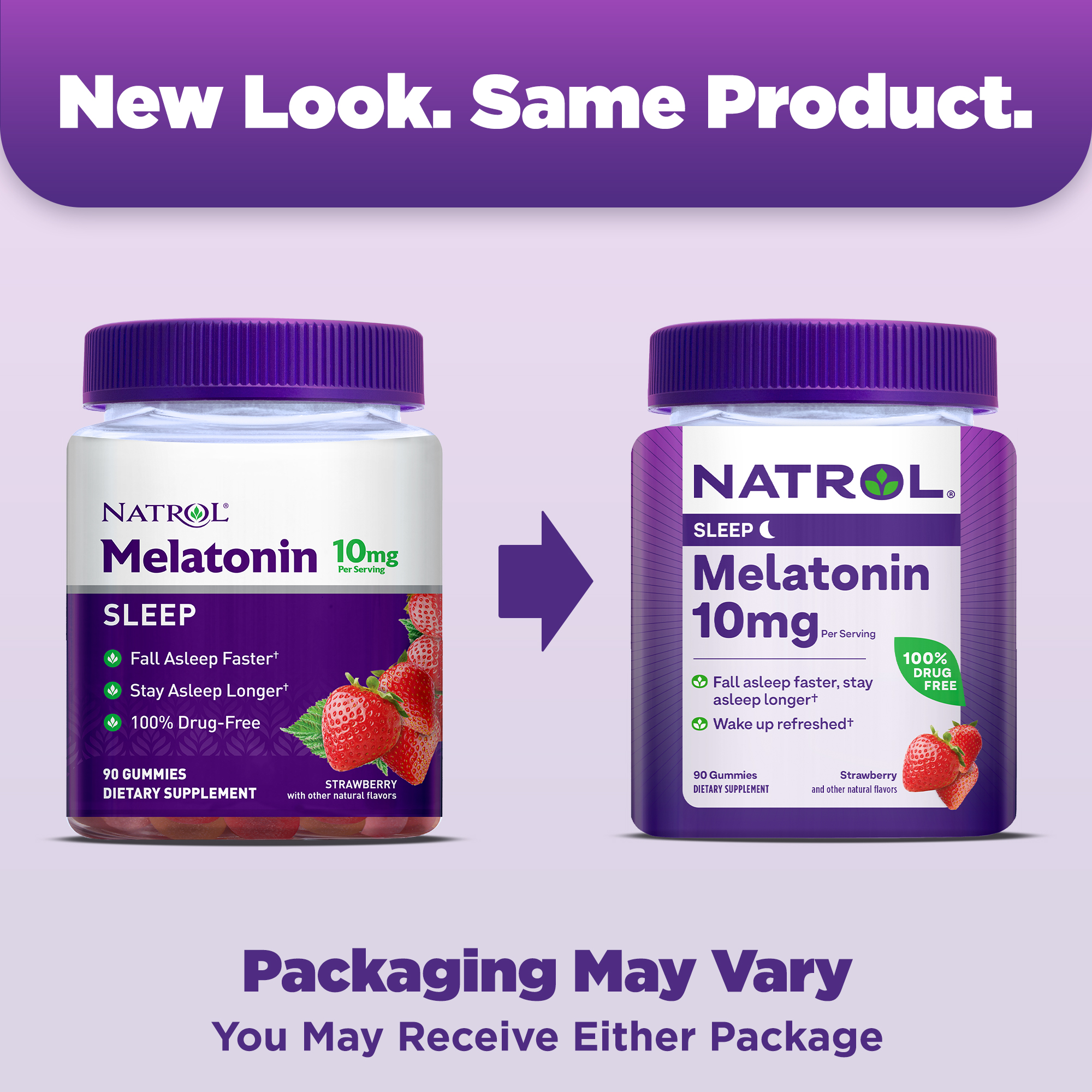 Natrol® Melatonin Gummies, Sleep Support for Adults, Strawberry Flavor, 10mg, 90 Count - image 2 of 11