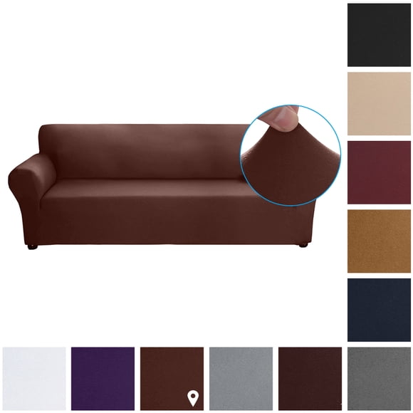 Housse de Canapé Extensible en Tissu Soie de Lait Antidérapante Douce Housse de Canapé 4 Places Lavable pour