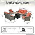 thumbnail image 2 of XIZZI Patio Furniture Set All Weather Rattan Wicker Conversation Set with Smokeless Fire Pit Table,Red, 2 of 8