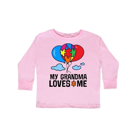 

Inktastic Autism Grandma Loves Me Puzzle Gift Toddler Boy or Toddler Girl Long Sleeve T-Shirt