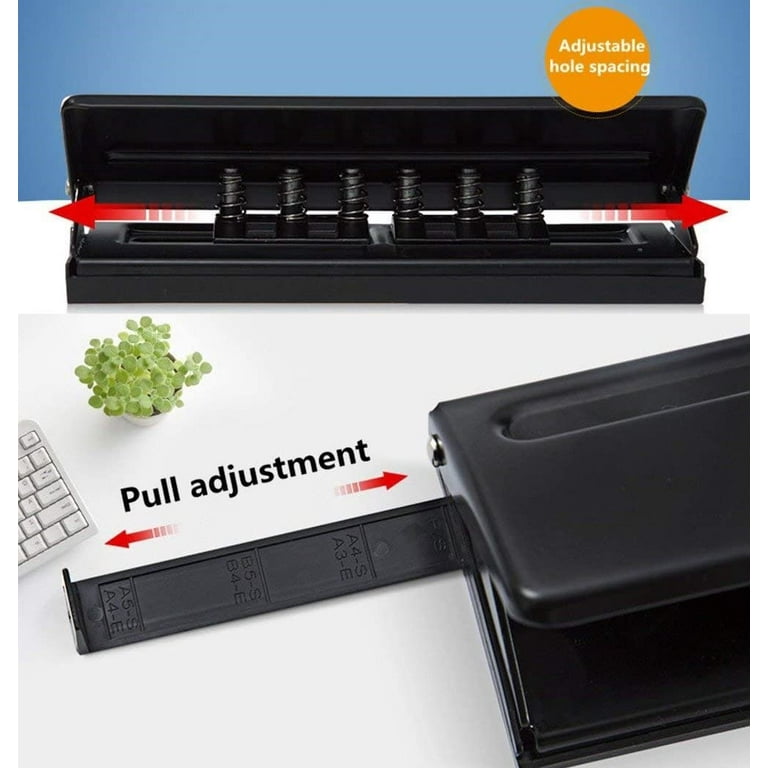 Adjustable 6 Hole Paper Puncher for A3/A4/A5/A6/B3/B4/B5/B6/B7