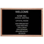 Aarco AOFD1218. Framed Letter Board Message Center. Frame is Oak