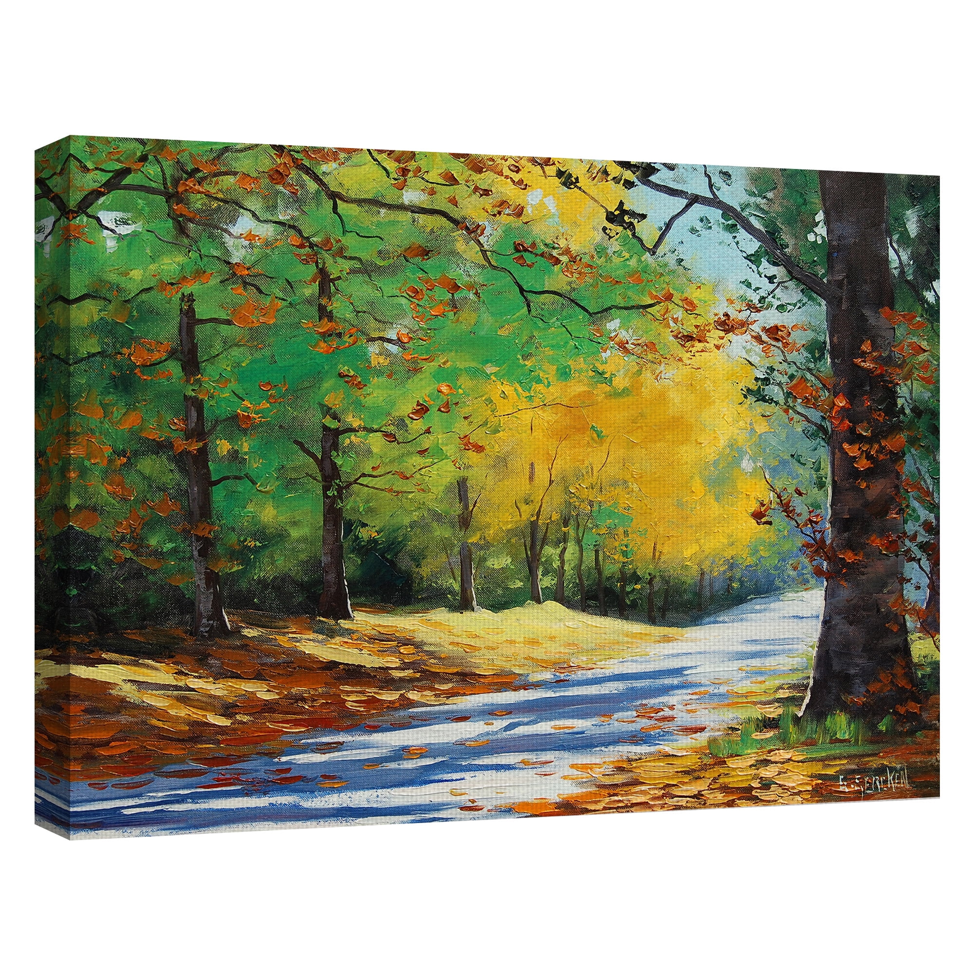 Masterpiece Art Gallery Vibrant Autumn Forest By Graham Gercken Canvas Art Print 30" x 40"