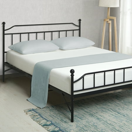 Best Price Mattress 12 Inch All-in-One Easy Setup Metal Platform Bed w/Steel slats and (Best College Dorm Setup)