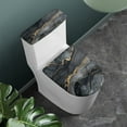 thumbnail image 2 of FORUDESIGNS Black Marble Print Toilet Lid Cover and Toilet Tank Lid Cover 2 Pack Replacement Toilet Protector Covers with Elastic Bottom for Bathroom Decoration Accessories, 2 of 8