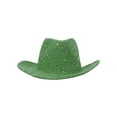 thumbnail image 1 of Chapeau de Cowboy à Paillettes et Sequins - Vert, 1 of 2