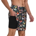 thumbnail image 3 of Picia Autumn Fox Owl pattern Mens Swim Trunks with Compression Liner Stretch Beach Shorts Quick Dry with Zipper Pockets No-Chafing Board Shorts-Medium, 3 of 9