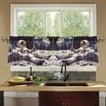 thumbnail image 4 of Yayeee Kitchen Curtains Tier Set of 2 Light Filtering 57"x24" Over Sink Window Panels, Beige Astronaut, 4 of 7