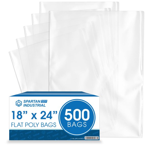 Bolsas de polietileno Spartan Industrial, 18 x 24 cm, 500 unidades, 1,1 mil, transparentes