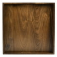 thumbnail image 2 of KINWELL  Square Black Walnut Wood Serving Tray Ottoman Tray with Handles 14"x14"x2", 2 of 5