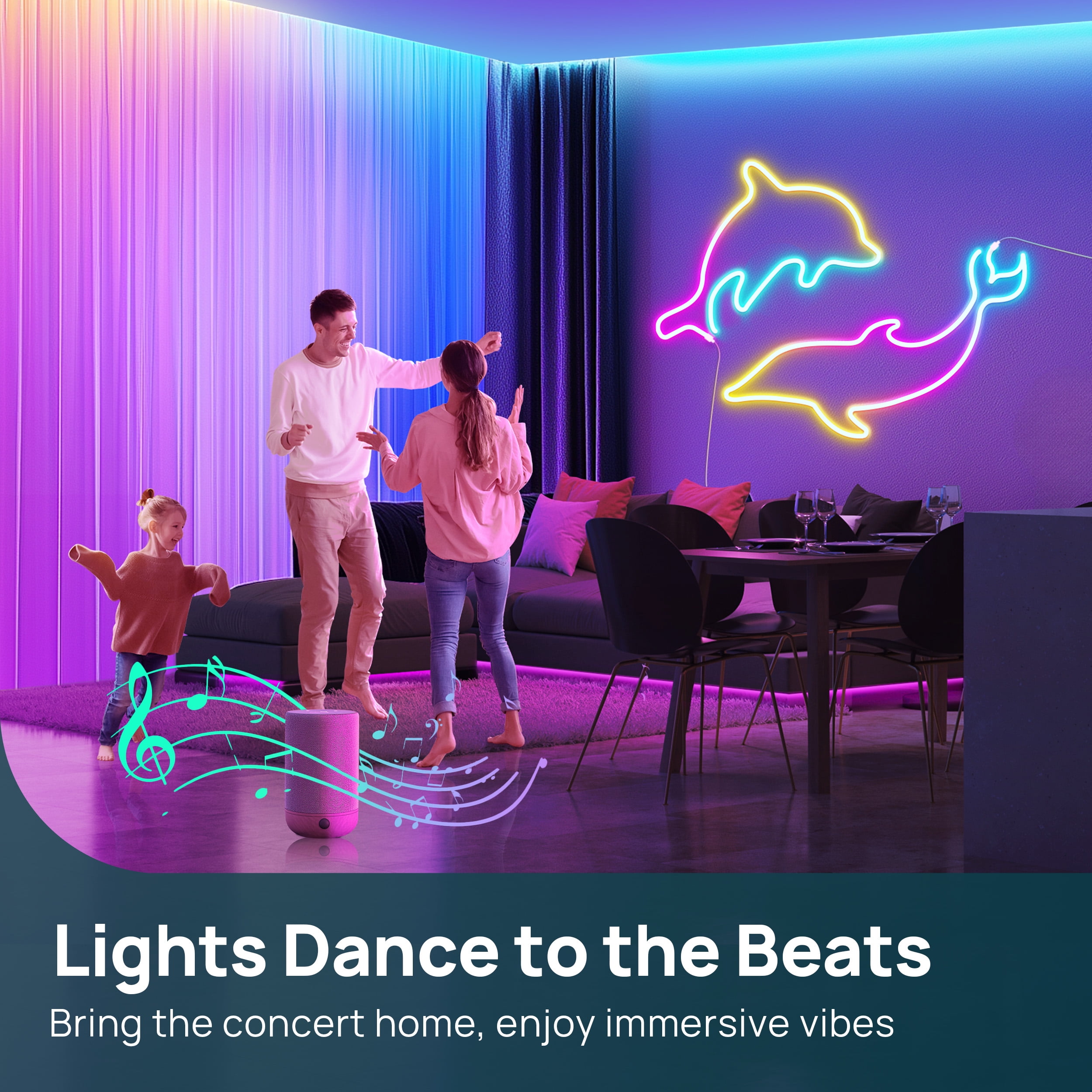 Linkind EN6 Smart Neon Rope Light, 10ft Wi-Fi RGBIC LED, Compatible with Alexa and Google Assistant, APP Control, Music Sync, Color Changing