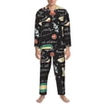 thumbnail image 3 of Balery Vegetable Quiche Pijama para Hombre de Dos Piezas con Manga Larga, Conjunto de Dormir y Descanso Suave con Bolsillos-Large, 3 of 7