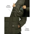 thumbnail image 3 of Wantdo Women's Plus Size Coat Waterproof Winter Coat Windproof Puffer Jacket Army Green 2XL, 3 of 8