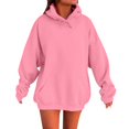 thumbnail image 2 of Luowei Women'S Winter Thermal Hoodies, Pink Soft Pullover Hoodies, Womens Oversized Hoodies Winter Cotton Sweatshirts Pullover 2024 Fashion Tops Trendy Outfits, 4XL, 2 of 5