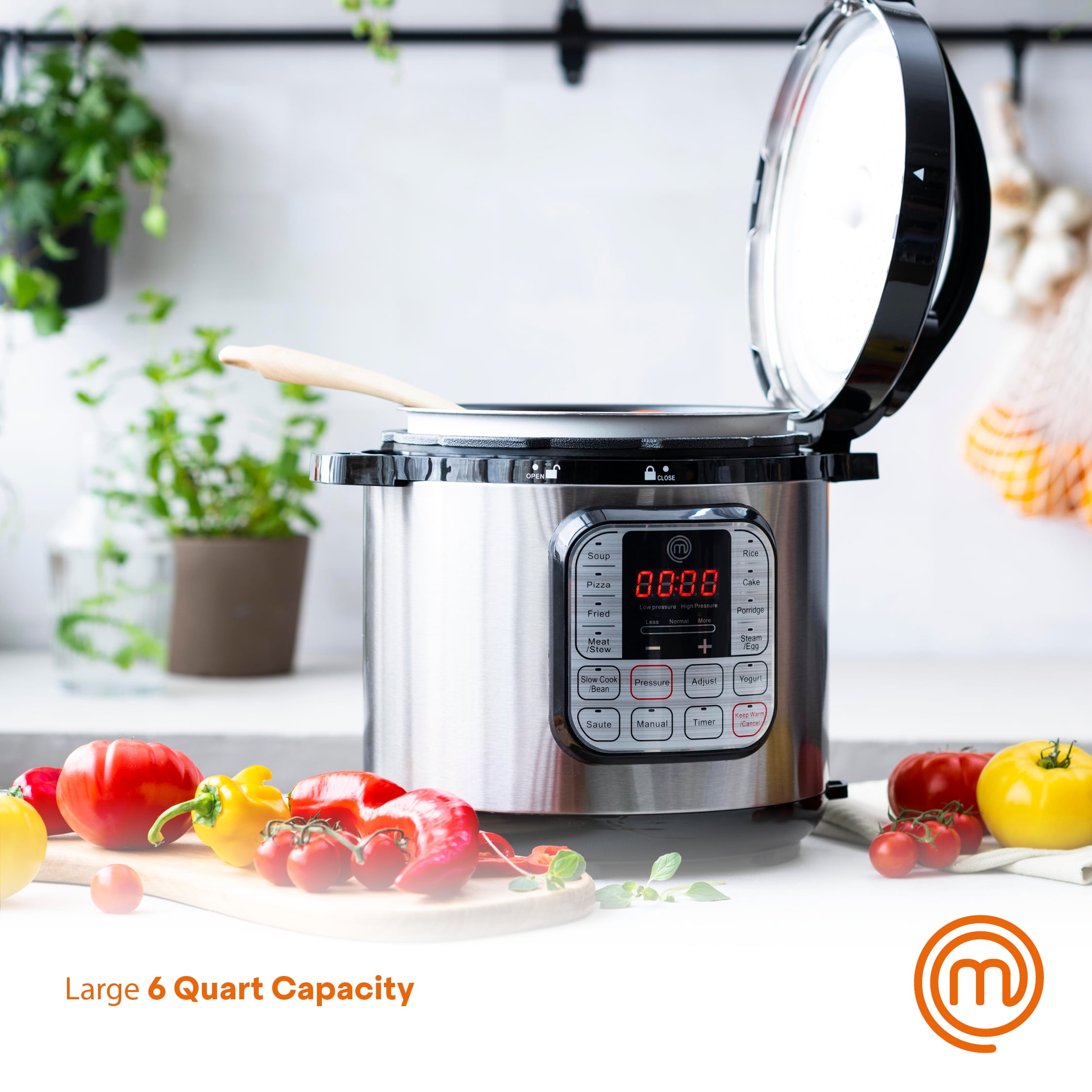 Masterchef 6.3 qt. Black Electric 10-in-1 Multi-Cooker