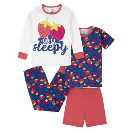 

Gerber Childrenswear by Gerber Short Sleeve & Long Sleeve Crew Neck Berries Pajamas (Toddler s) 4 Piece Set