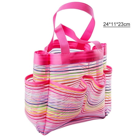 

Tomfoto Mesh Beach Bag Extra Large Beach Bags and Tote Backpack Toys Towels Sand Oxford Cloth Bag Quick Dry Waterproof Shower Tote Bag for Holding Beach Toys Market Grocery Picnic Tote