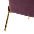 thumbnail image 3 of 14 Karat Home Velvet Accent Chair with Gold Metal Legs Tufted Back for Living Room Bedroom, Purple, 3 of 9