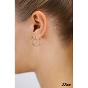 Tilo Jewelry 14K Yellow Gold Classic Polished Round Gold Hoop Earrings (22mm) for Women & Unisex