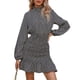 thumbnail image 4 of Vestido Con Volantes Y Cuello Simulado, Vestido Floral De Manga Larga Abullonada, Moda Elegante De Cintura Alta Para Clubes, Fechas, Vacaciones ANGGREK  Otros, 4 of 6