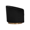 thumbnail image 4 of Maklaine 19" Modern Fabric Barrel Back Swivel Lounge Chair in Black, 4 of 8