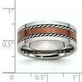 thumbnail image 5 of Stainless Steel Brown IP-plated Brushed Center 8mm Polished Band, 5 of 11