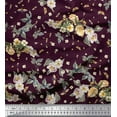 thumbnail image 1 of Soimoi Poly Georgette Fabric Leaves,Moth & Magnolia Floral Decor Fabric Printed Yard 52 Inch Wide, 1 of 3