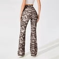 thumbnail image 4 of XIAONU Women's Swirl Print Flare Pants High Waist Retro Wave Design Trousers Stretchy Disco Style Party Bottoms Grey, 4 of 5