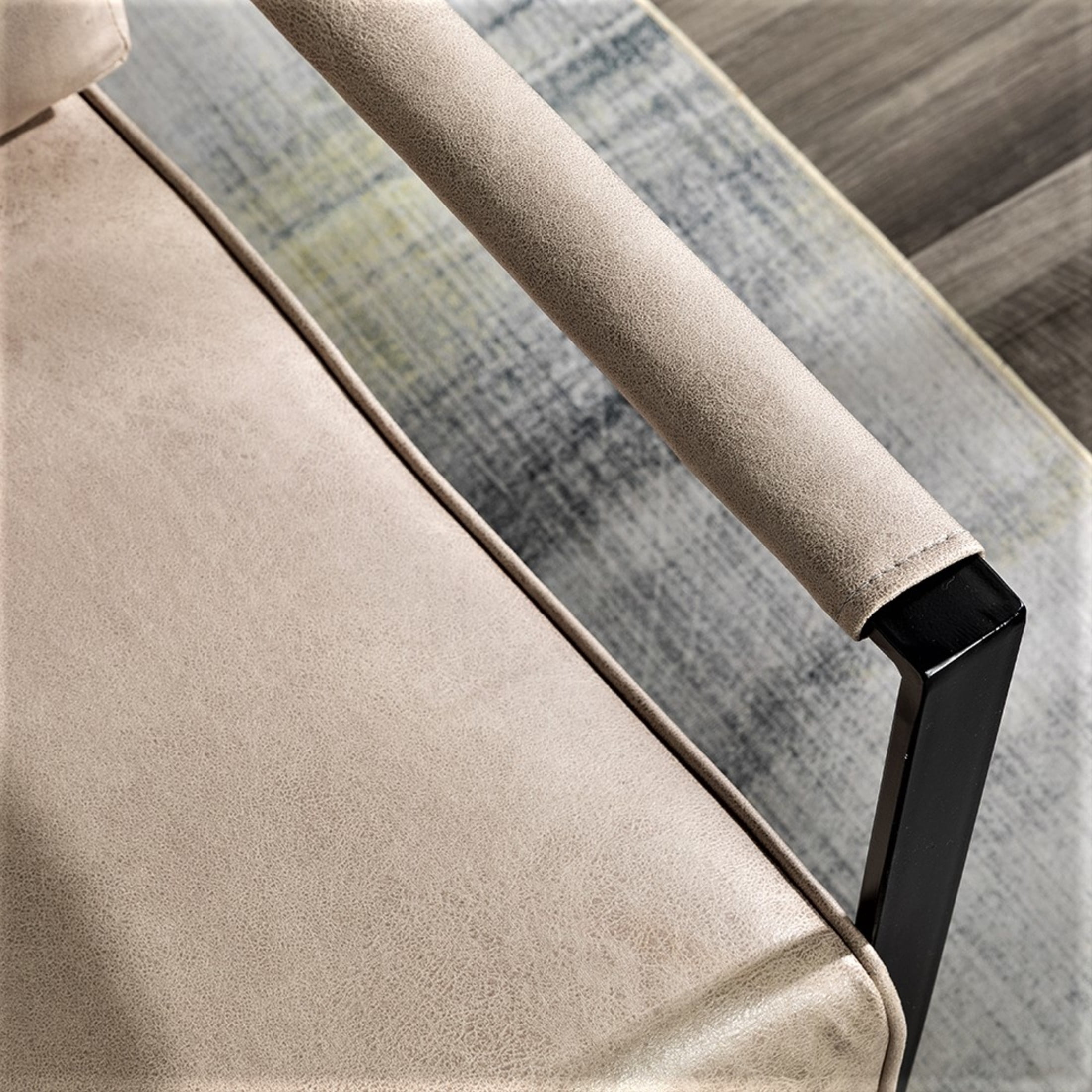 GDF Studio 25.4" Mid-Century Modern Accent Chair with Square Metal Frame, Microfiber Upholstery, Light Camel