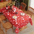 thumbnail image 2 of Clearance! Eeatig Tablecloth Christmas Tablecloth Polyester Print Party Decoration and Oil Rectangular Table Cloth Table Mat Household Essentials Red, 2 of 6