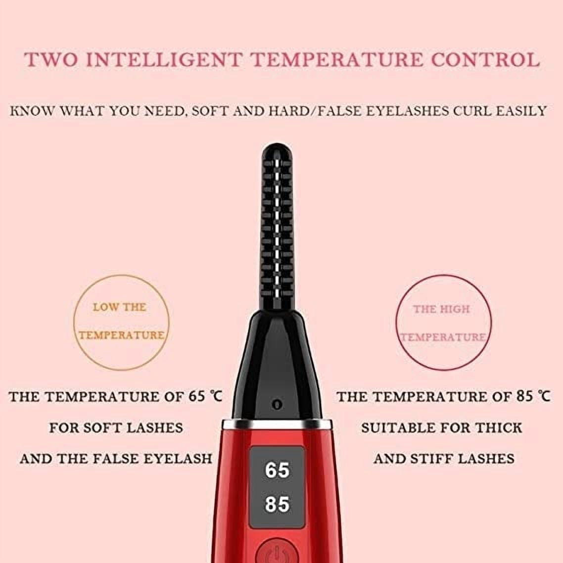 New Heated Eyelash Curler, USB Rechargeable Electric Eelash Curlers,Electric Eyelash Curlers with Digital Display, 2 Temperature Adjustable for Makeup Natural Curling Eye Lashes, Black