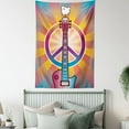 thumbnail image 3 of 1960s Decor Wall Hanging Tapestry, Colorful Illustration of Guitar Peace Symbol and Dove Dedicated to the Woodstock Artsy Tribute, Bedroom Living Room Dorm Accessories, 40 X 60 Inches, by Ambesonne, 3 of 5