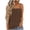 Brown Tank Tops, variant on Women's Square Neck Eyelet Embroidered Spaghetti Strap Tank Top, Smocked Bust Slim Fit Summer Cami, Cute Casual Daily Wear Blouse