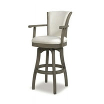 Jennifer Taylor Home Williams 31" Swivel Bar Stool with Armrests White Linen