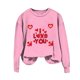 thumbnail image 1 of Gibobby Sudaderas para mujer Camiseta estampada de talla grande con estampado del día de San Valentín para mujer Top informal de manga larga (Rosa, L), 1 of 4